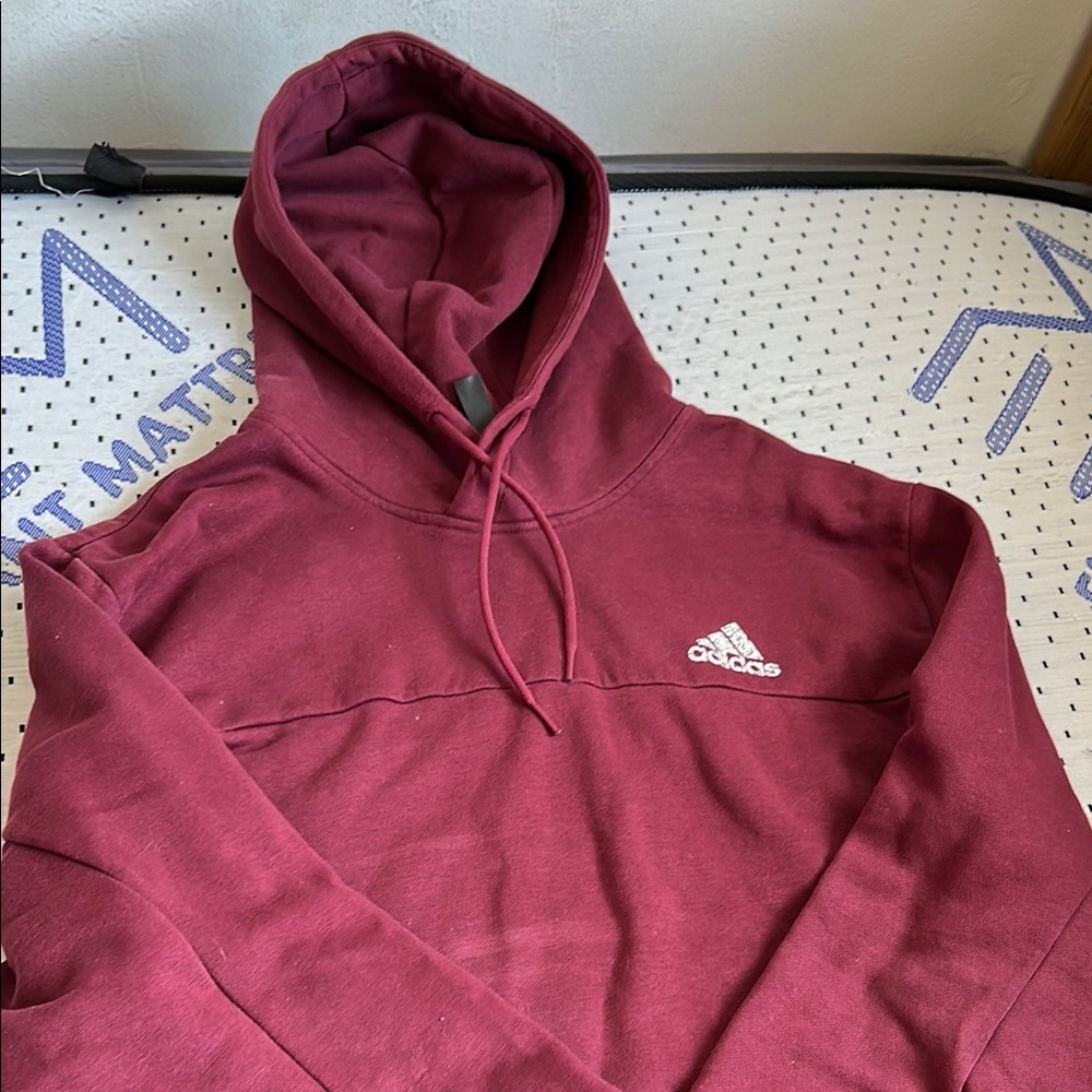 Adidas Men's Maroon Hoodie